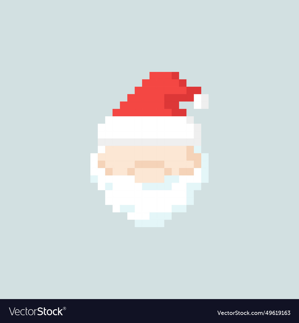 Santa claus minimal icon in 8 bit style vector image Santa claus minimal icon in 8 bit style