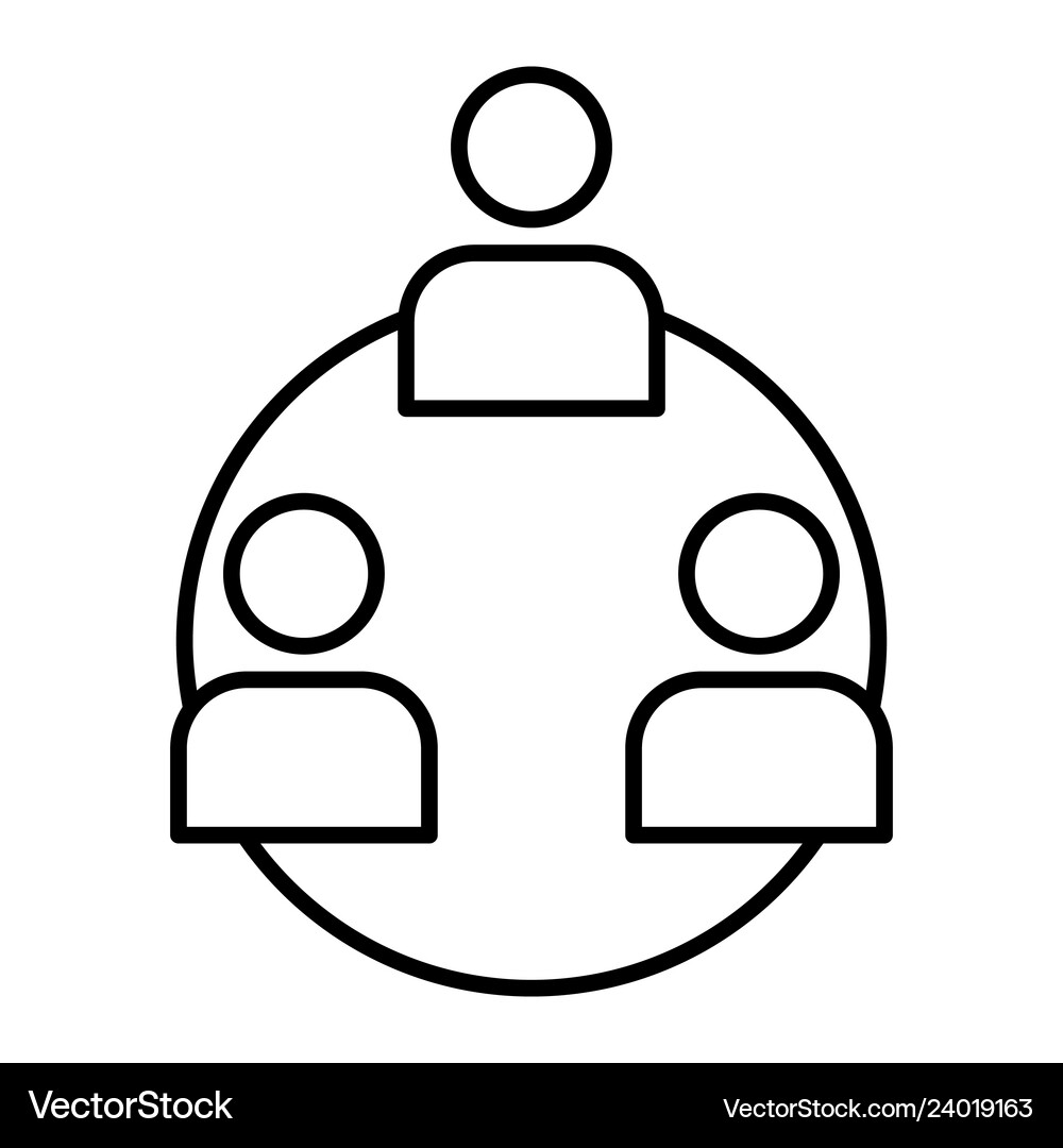 Teamwork thin line icon group work Royalty Free Vector Image