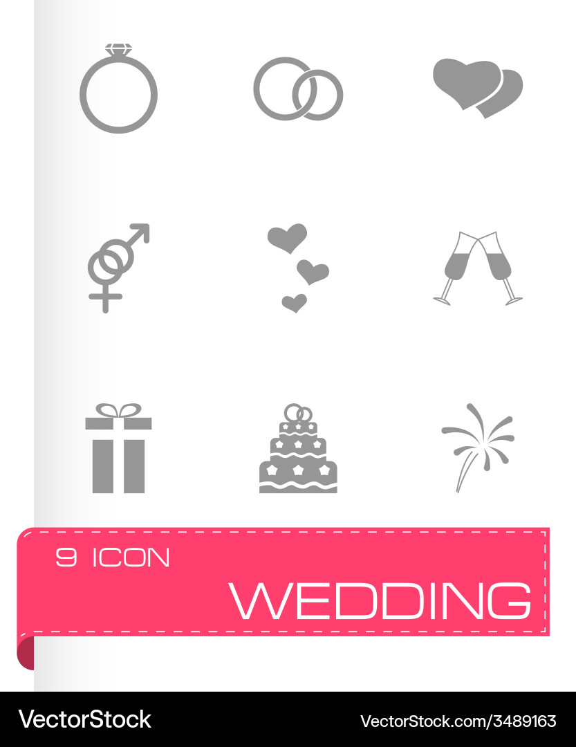 Wedding icon set Royalty Free Vector Image - VectorStock