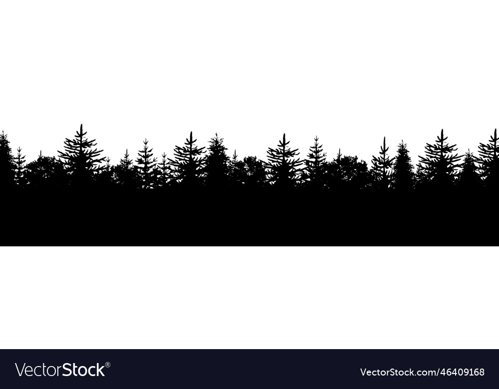 Border tree isolated white background Royalty Free Vector