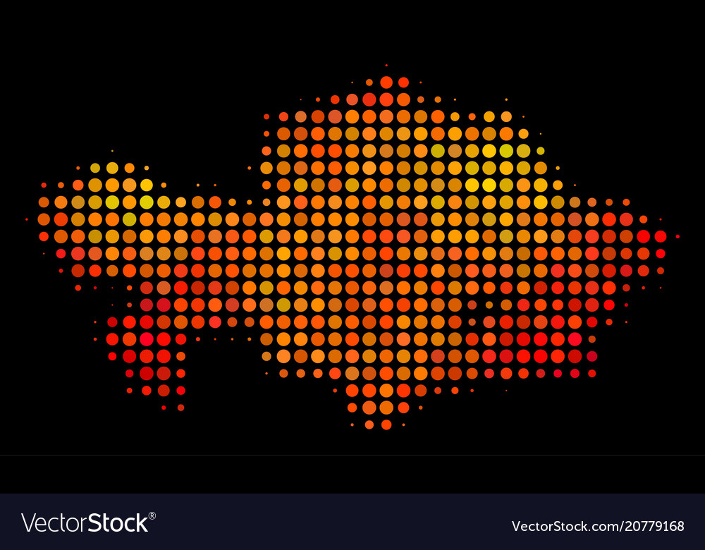 Dot fire kazakhstan map vector image Dot fire kazakhstan map