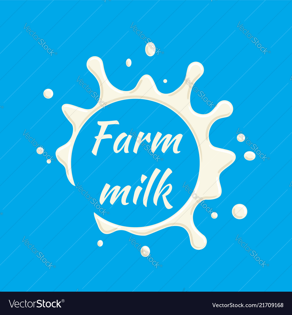 Farm Milk Label Splash And Blot Royalty Free Vector Image 1219