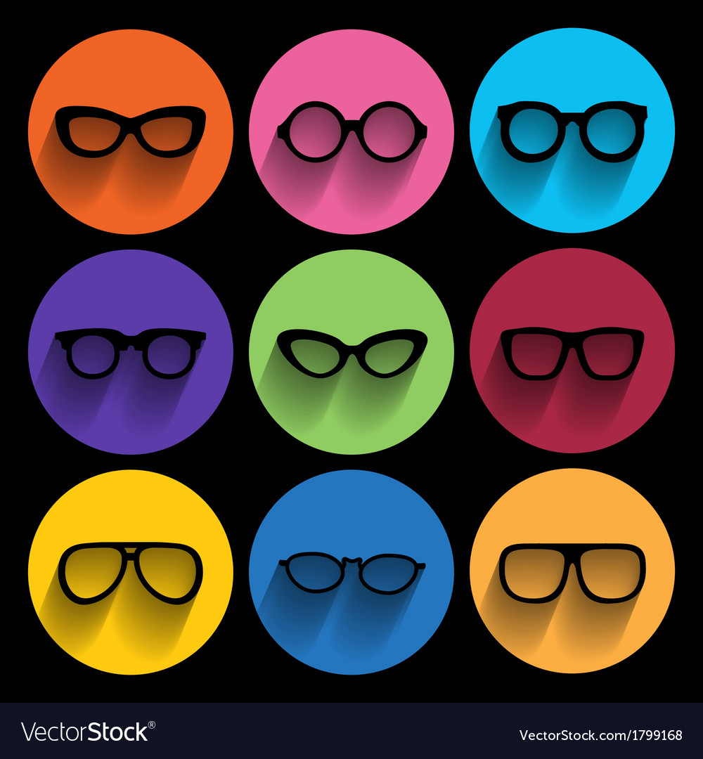 Glasses frame icons Royalty Free Vector Image - VectorStock