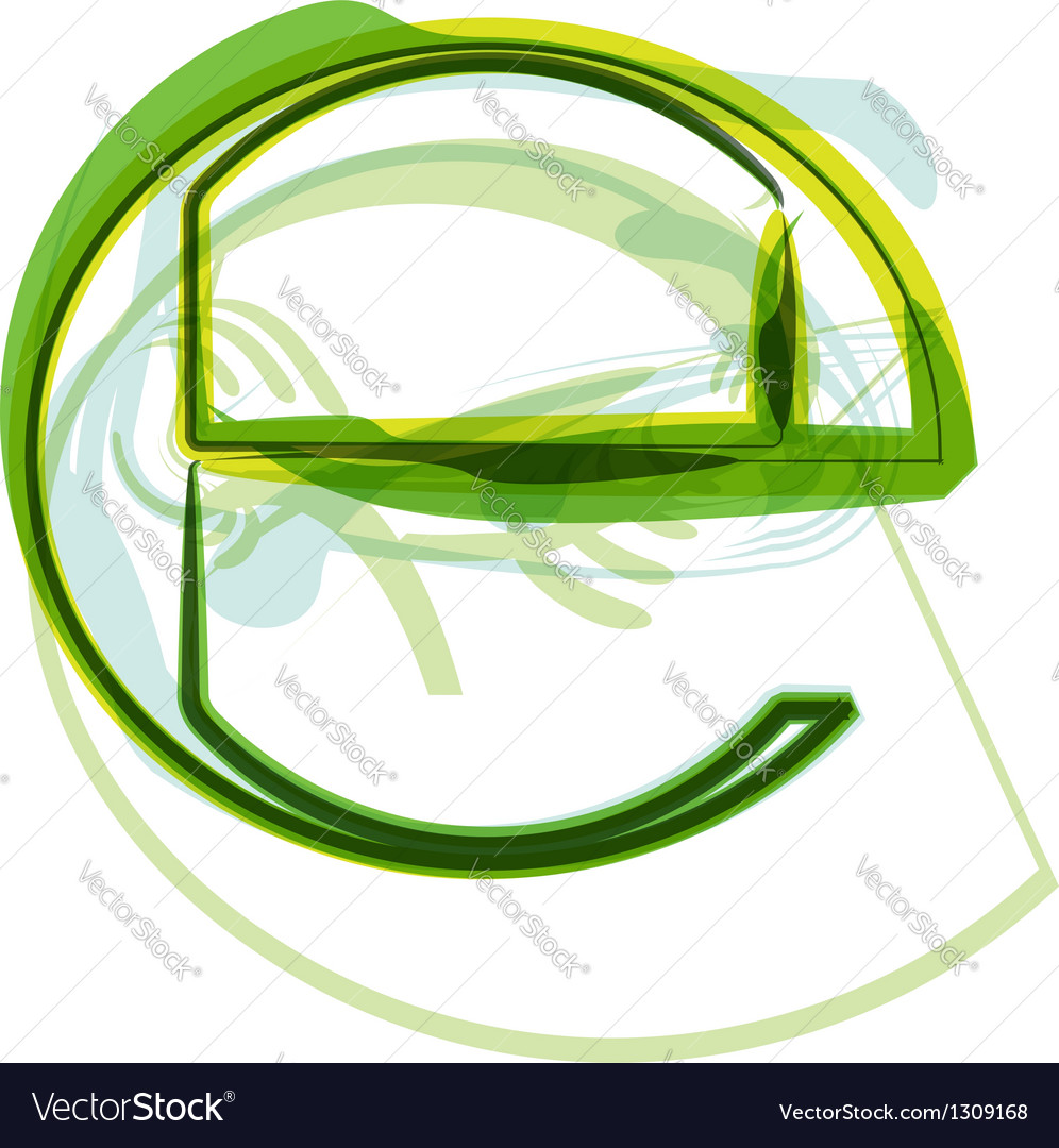 Green letter symbol