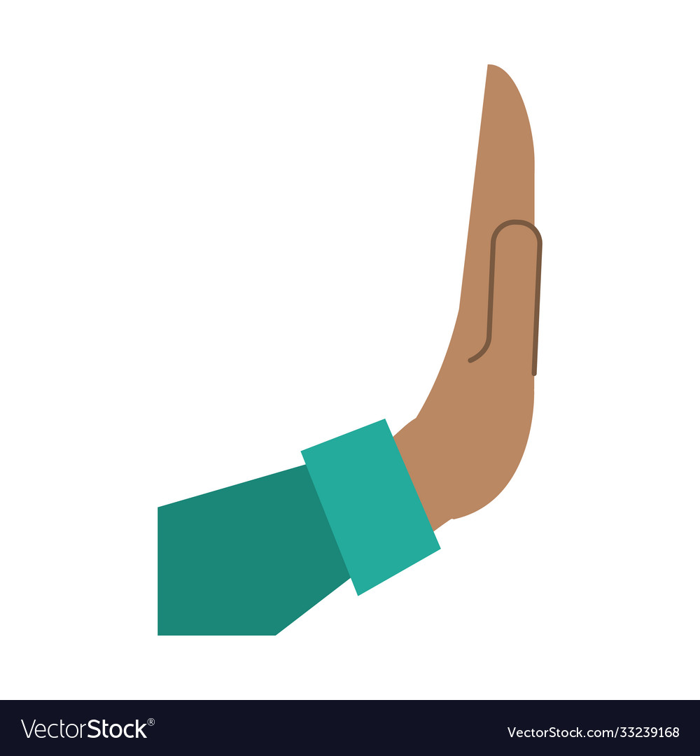 Hand Human Stop Protest Flat Style Icon Royalty Free Vector