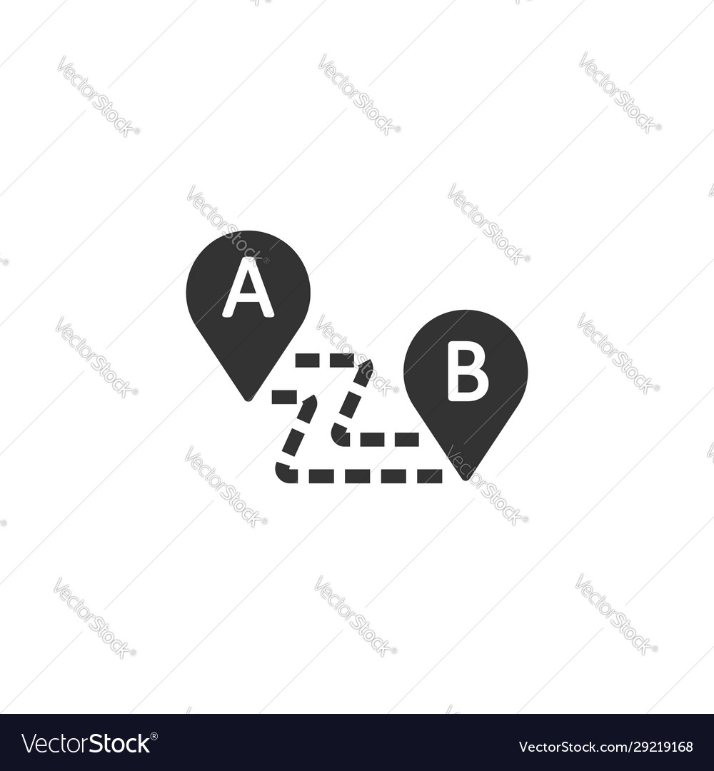Map pin icon in flat style gps navigation