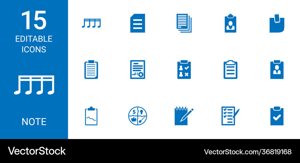 Note icons Royalty Free Vector Image - VectorStock