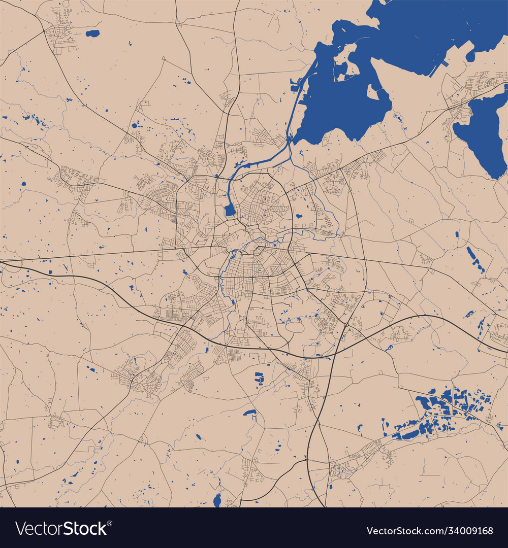 Odense map city map poster map Royalty Free Vector Image