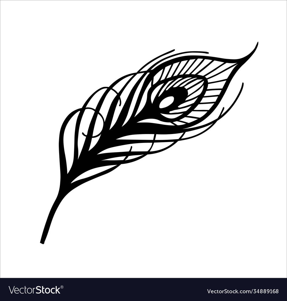 Peacock feather firebird forged element Royalty Free Vector