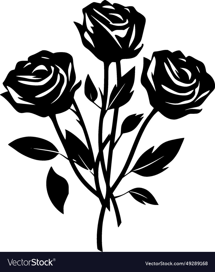 Roses - black and white Royalty Free Vector Image