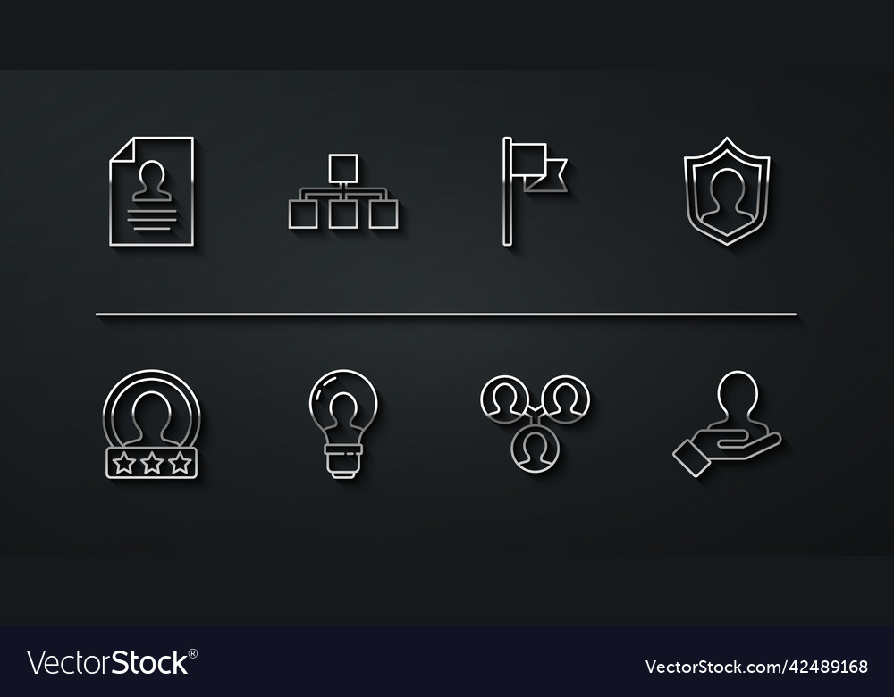 Set line resume create account screen user vector image Set line resume create account screen user