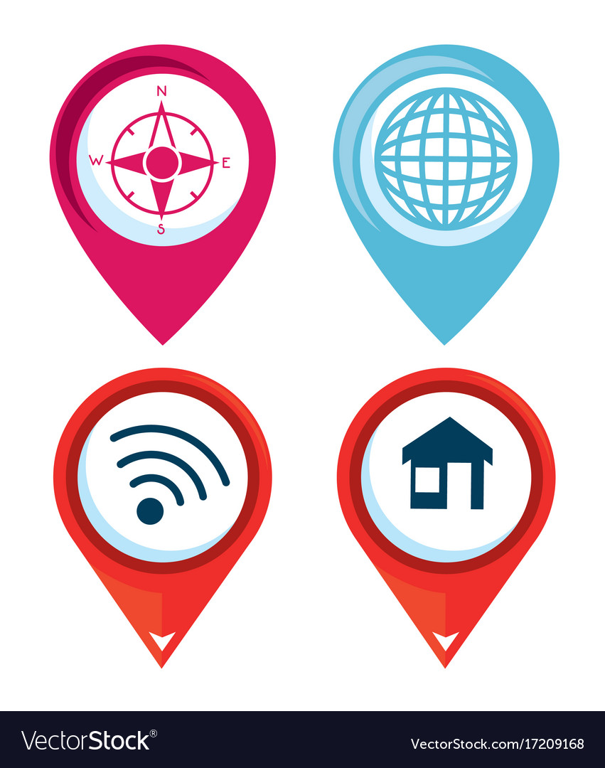 Set of gps navigation elements