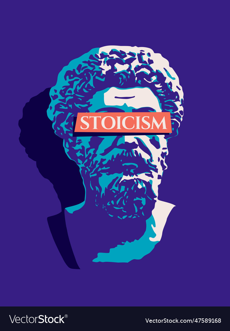 Stoicism concept banner poster Royalty Free Vector Image
