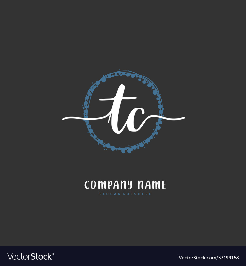 T c tc initial handwriting and signature logo Vector Image T c tc initial handwriting and signature logo