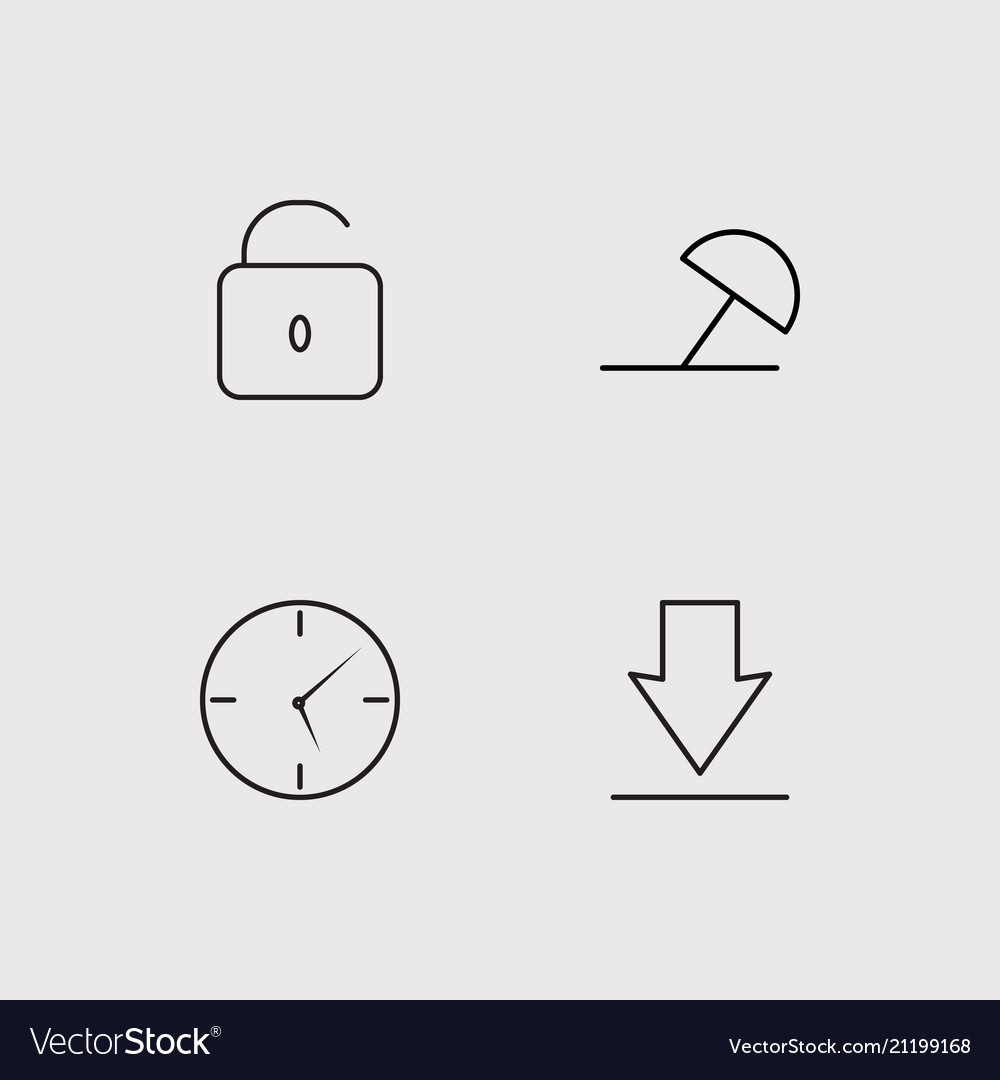 Web simple linear icons set outlined