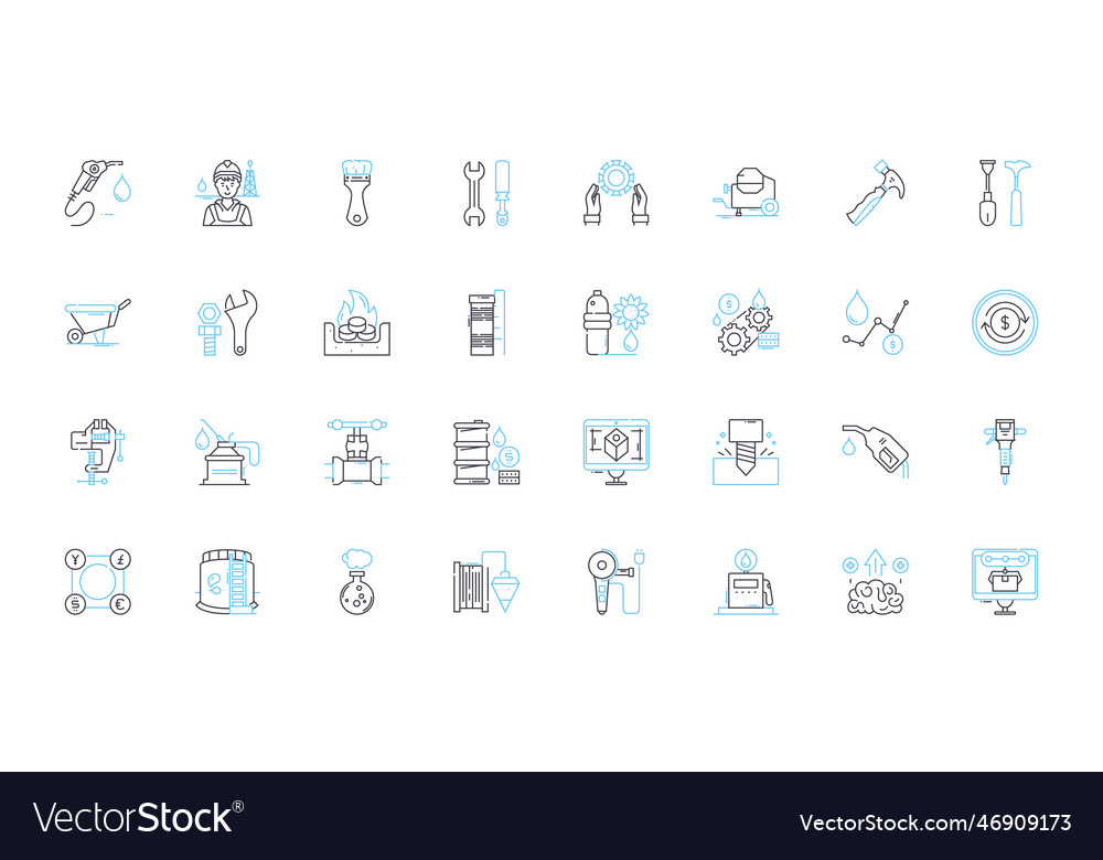 Artificial computing linear icons set robotics vector image Artificial computing linear icons set robotics