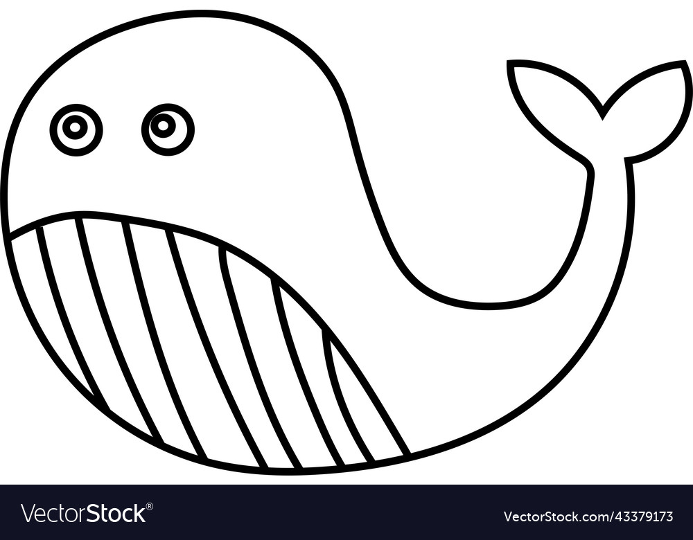 Black outline of a whale isolated on white