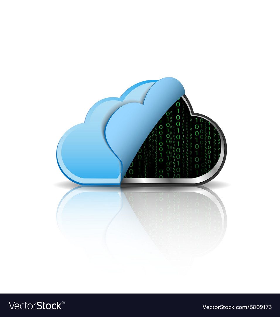 Cloud Computing-Symbol mit Binärcode