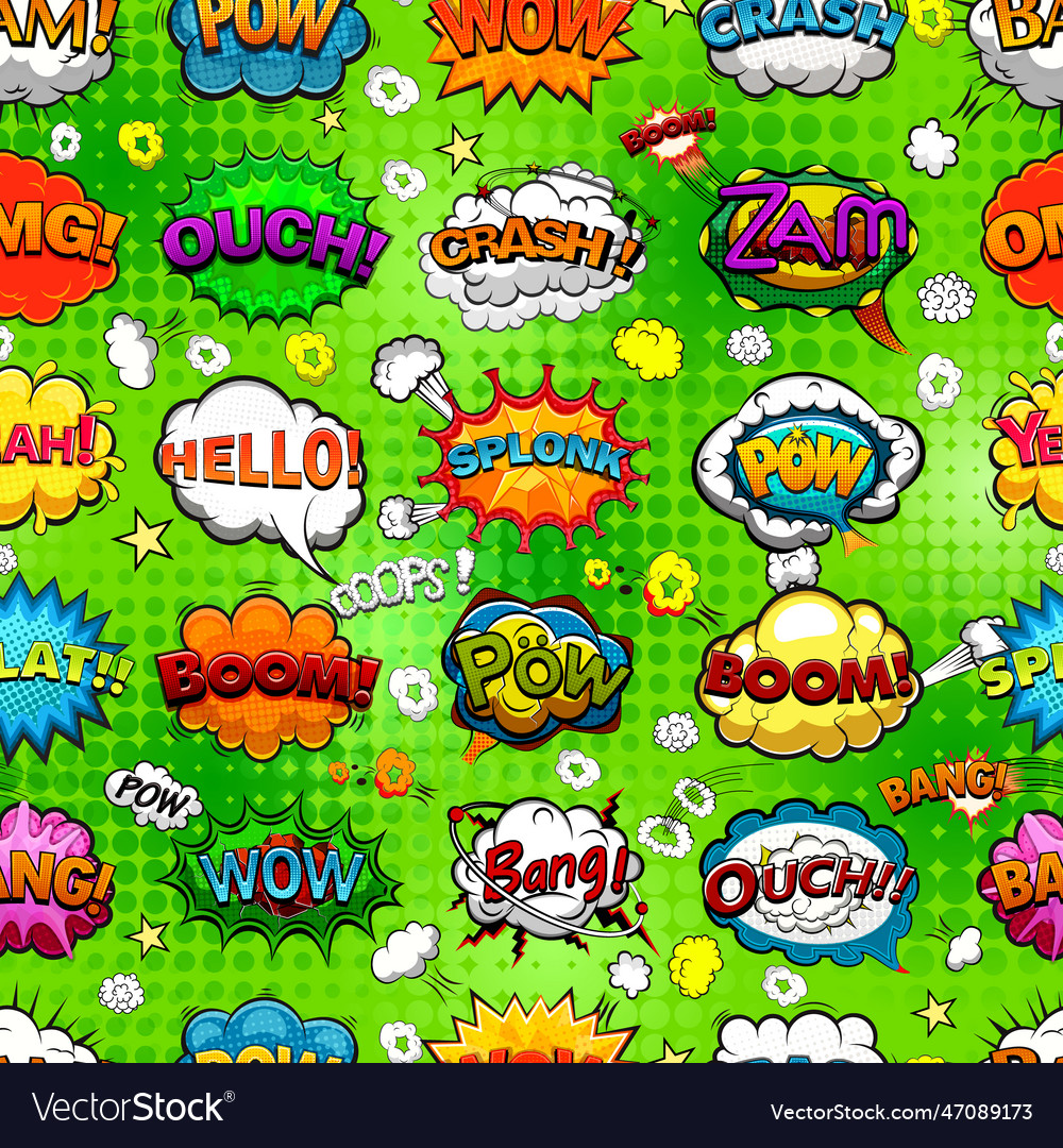 Comic Speech Bubbles Seamless Pattern Royalty Free Vector 2264