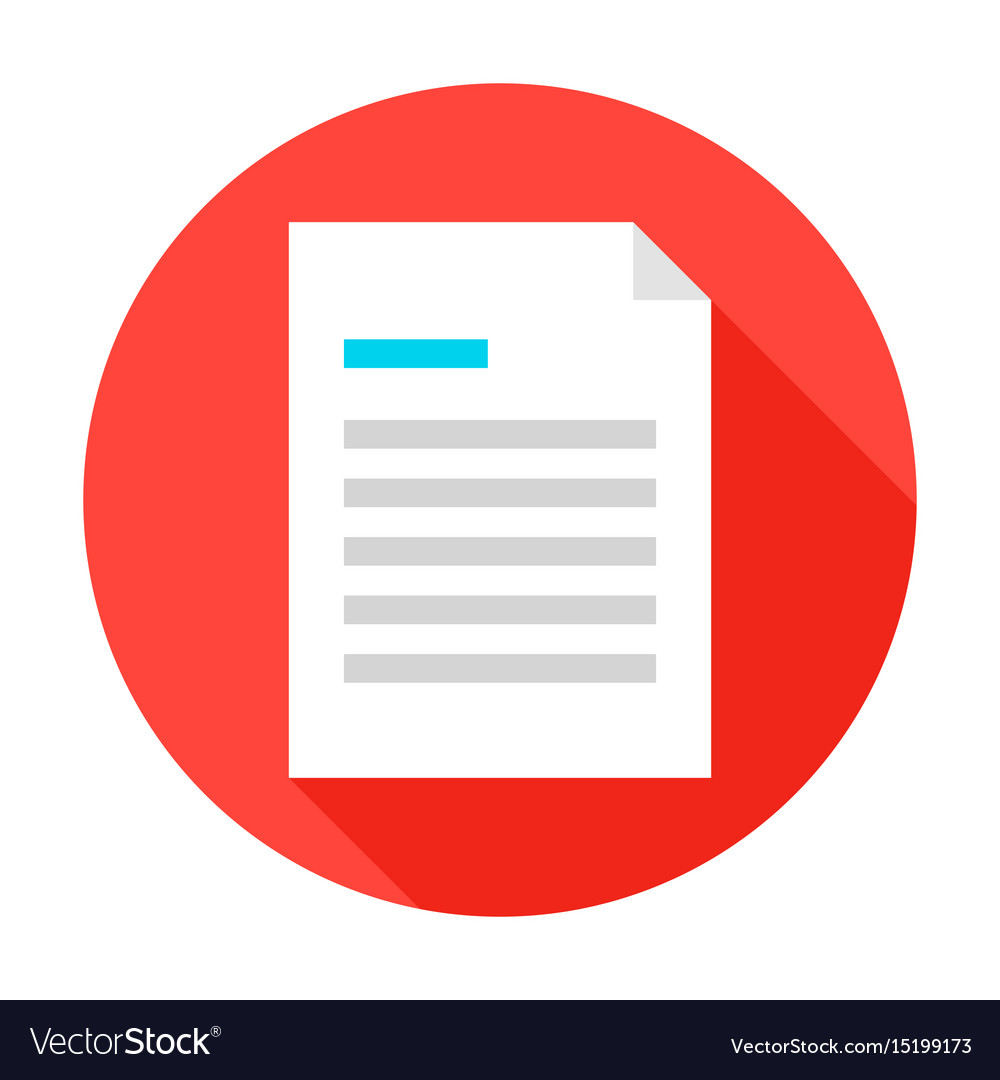 Document Circle Icon - Flat Style