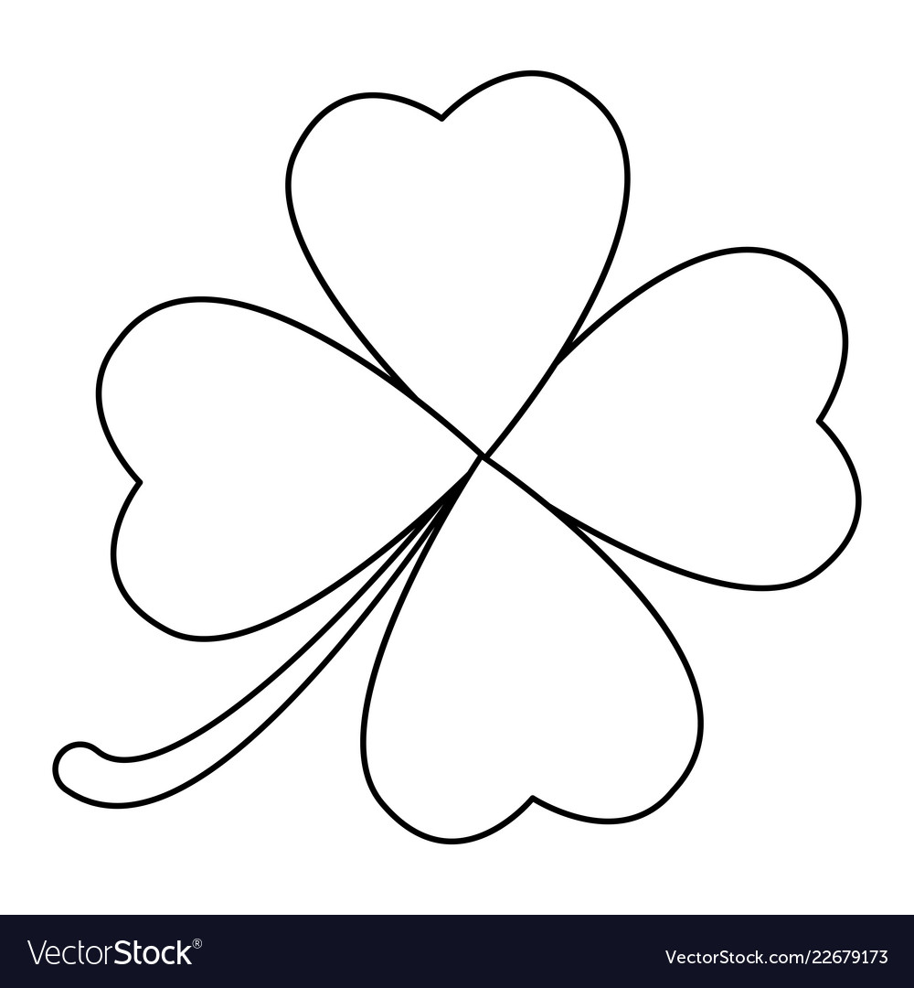 810+ 4 Leaf Clover Outline Stock Illustrations, Royalty-Free