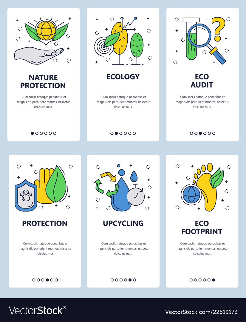 Line art web and mobile app template set