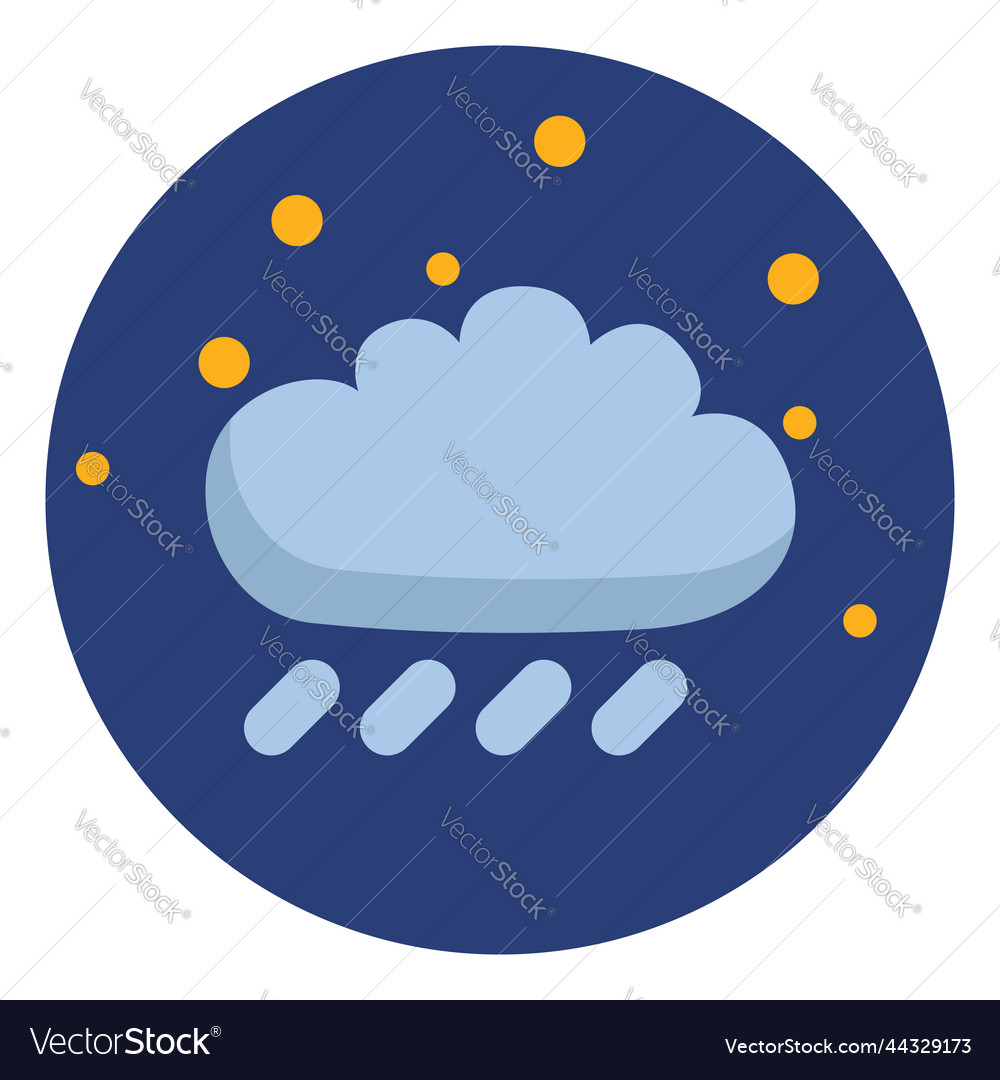 Rainy night cloud on a white background Royalty Free Vector