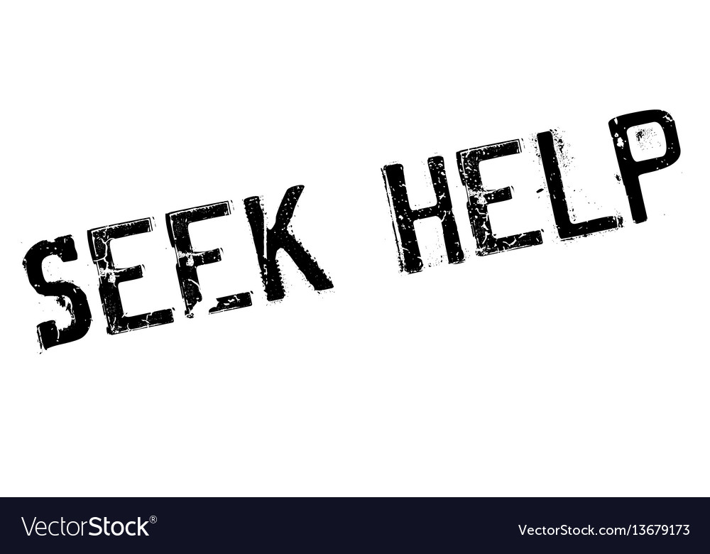 Seek help rubber stamp