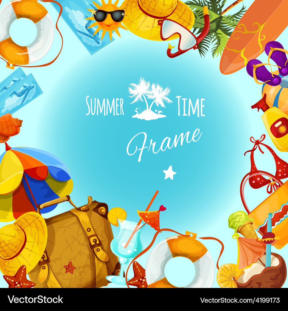Summer holidays frame Royalty Free Vector Image