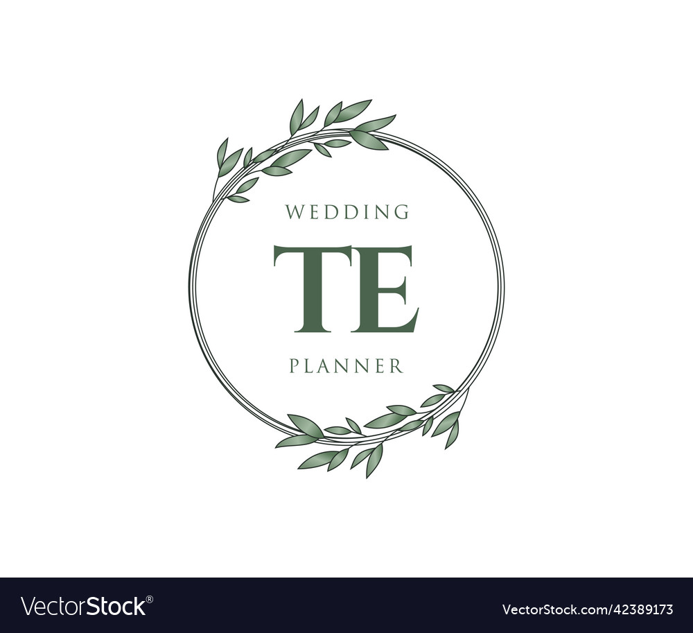 Te initials letter wedding monogram logos