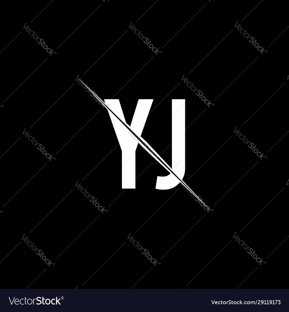 Yj logo monogram with slash style design template Vector Image Yj logo monogram with slash style design template