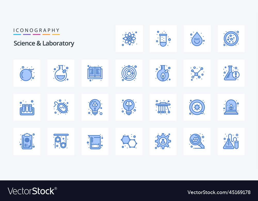 25 Wissenschaft blaue Ikonenpackung