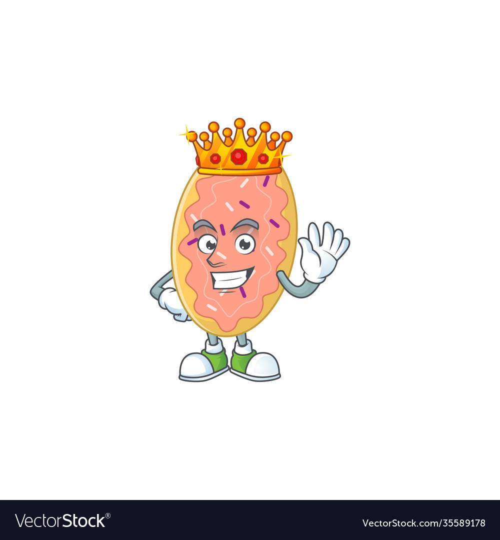 A charming king bread cartoon with gold crown