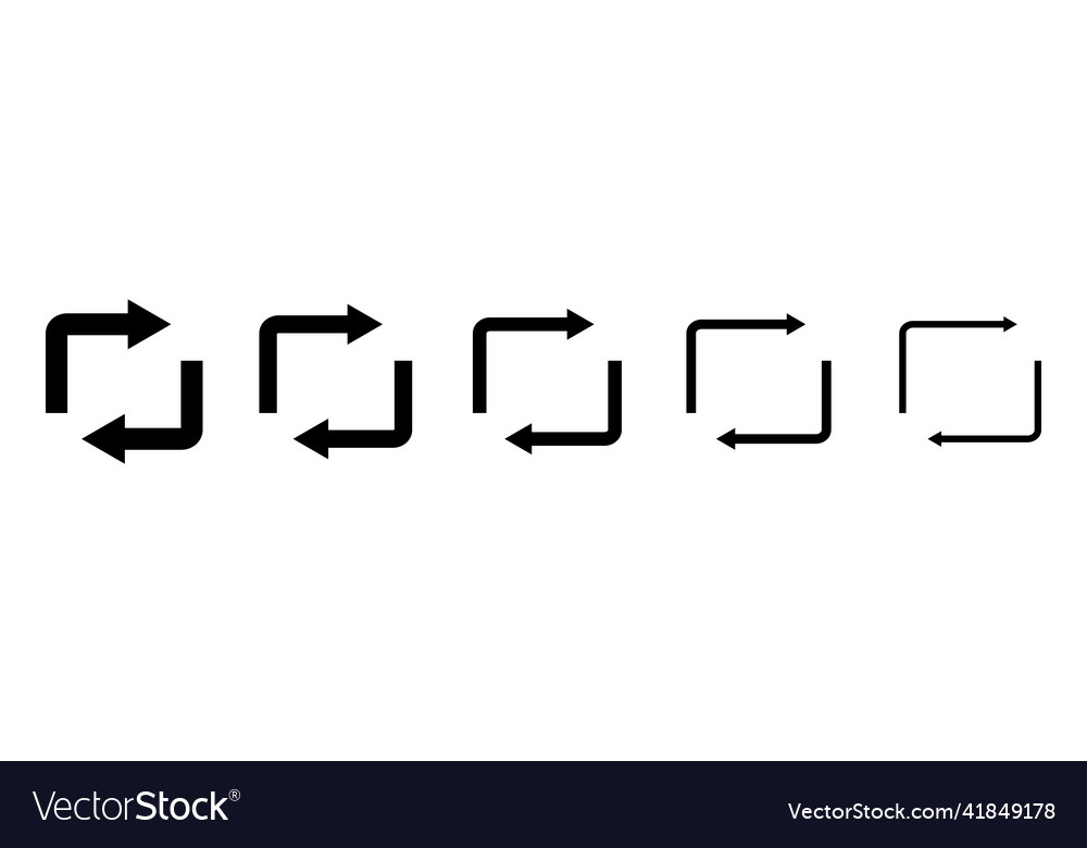 A set of rotating arrow icons by size