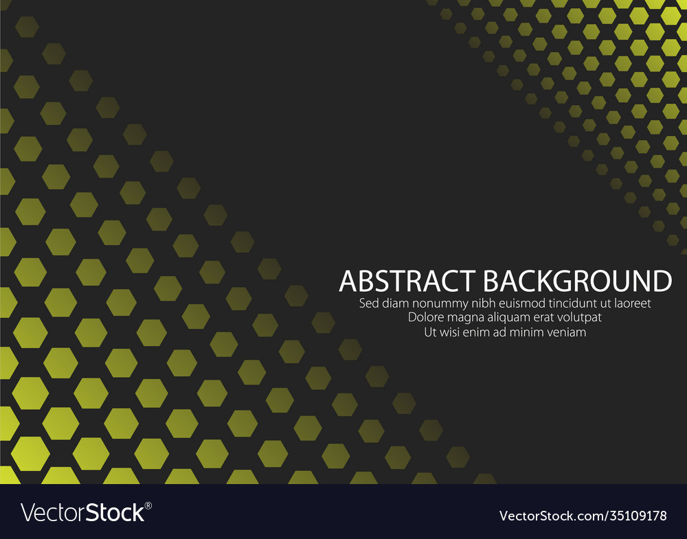 Black background with yellow color hexagonal vector image Black background with yellow color hexagonal