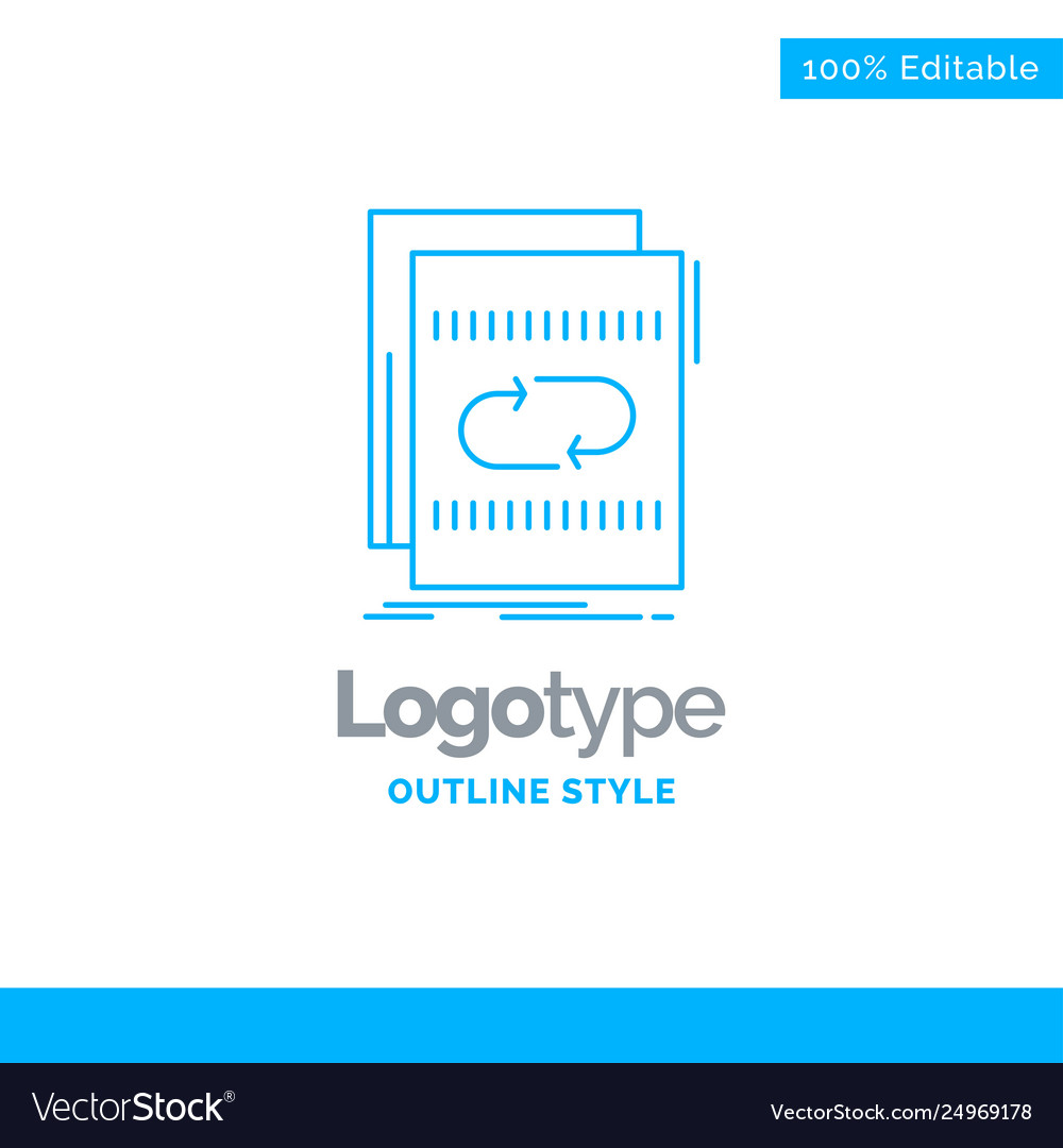 Blue logo design for audio file loop mix sound vector image Blue logo design for audio file loop mix sound