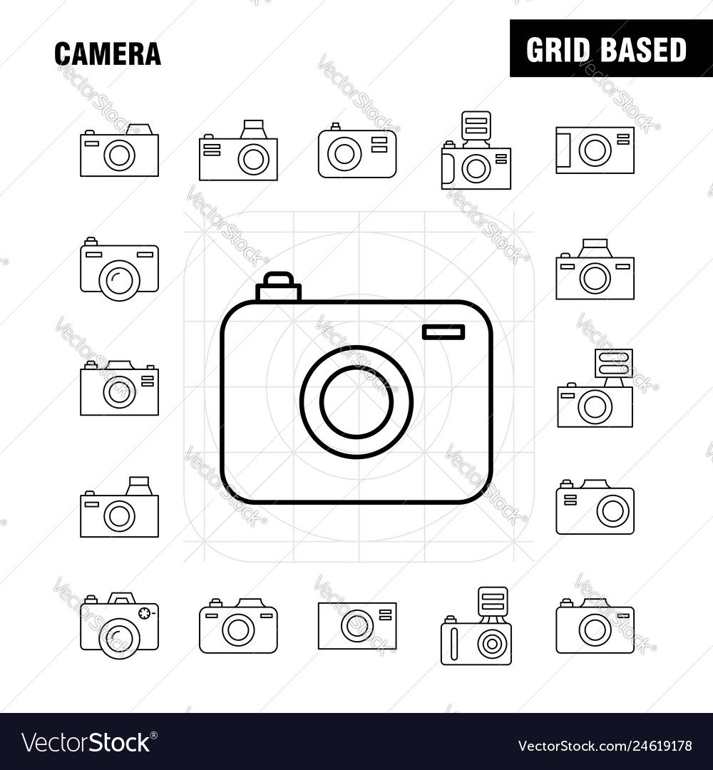 Camera line icon for web print and mobile uxui