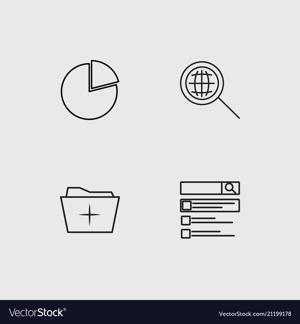 Datenanalyse einfache lineare Icons gesetzt umrissen