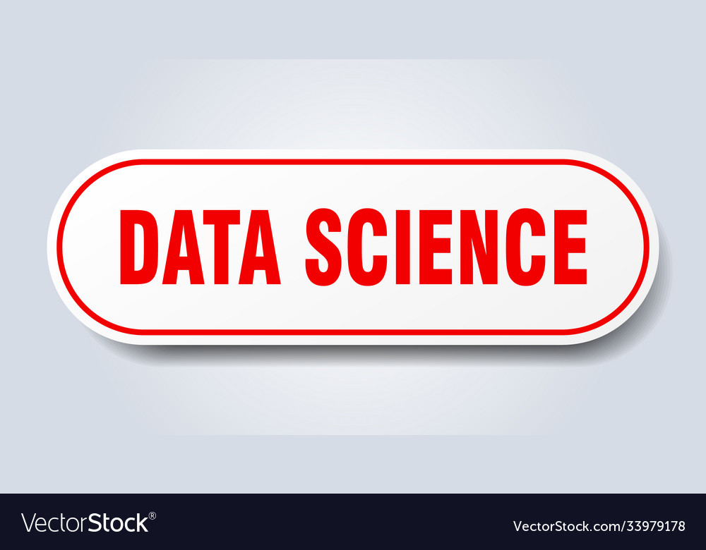 Data science sign rounded isolated button white