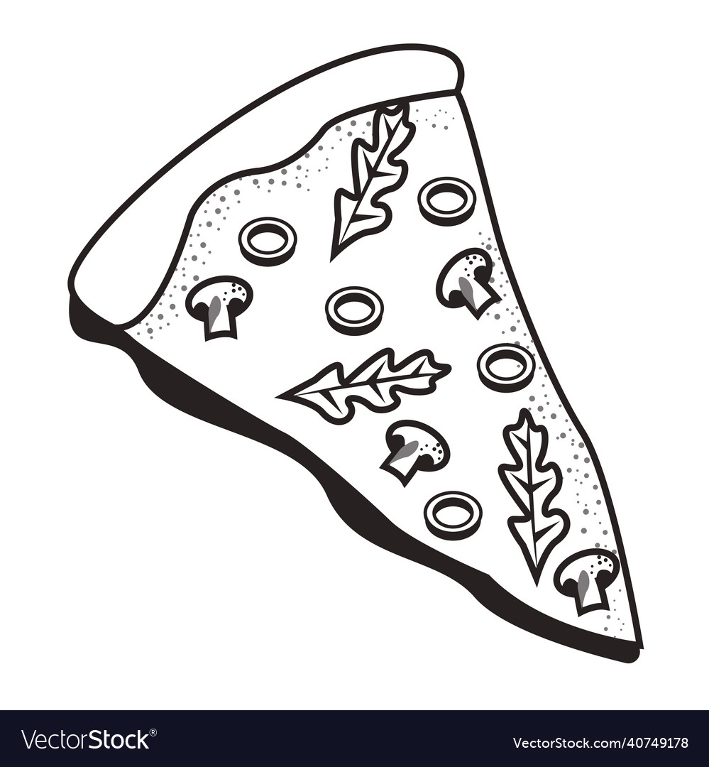 Delicious pizza portion Royalty Free Vector Image