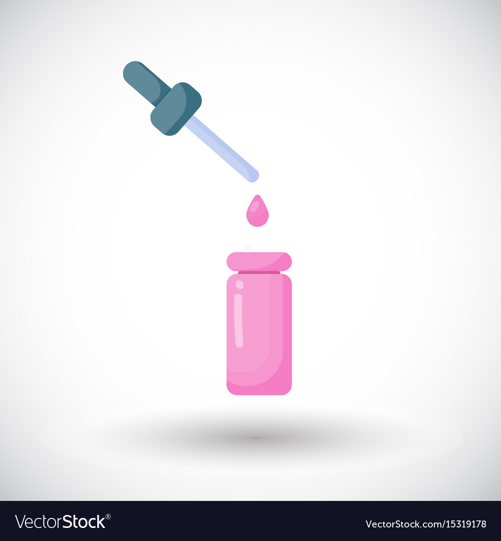 Dropper with bottle flat icon Royalty Free Vector Image