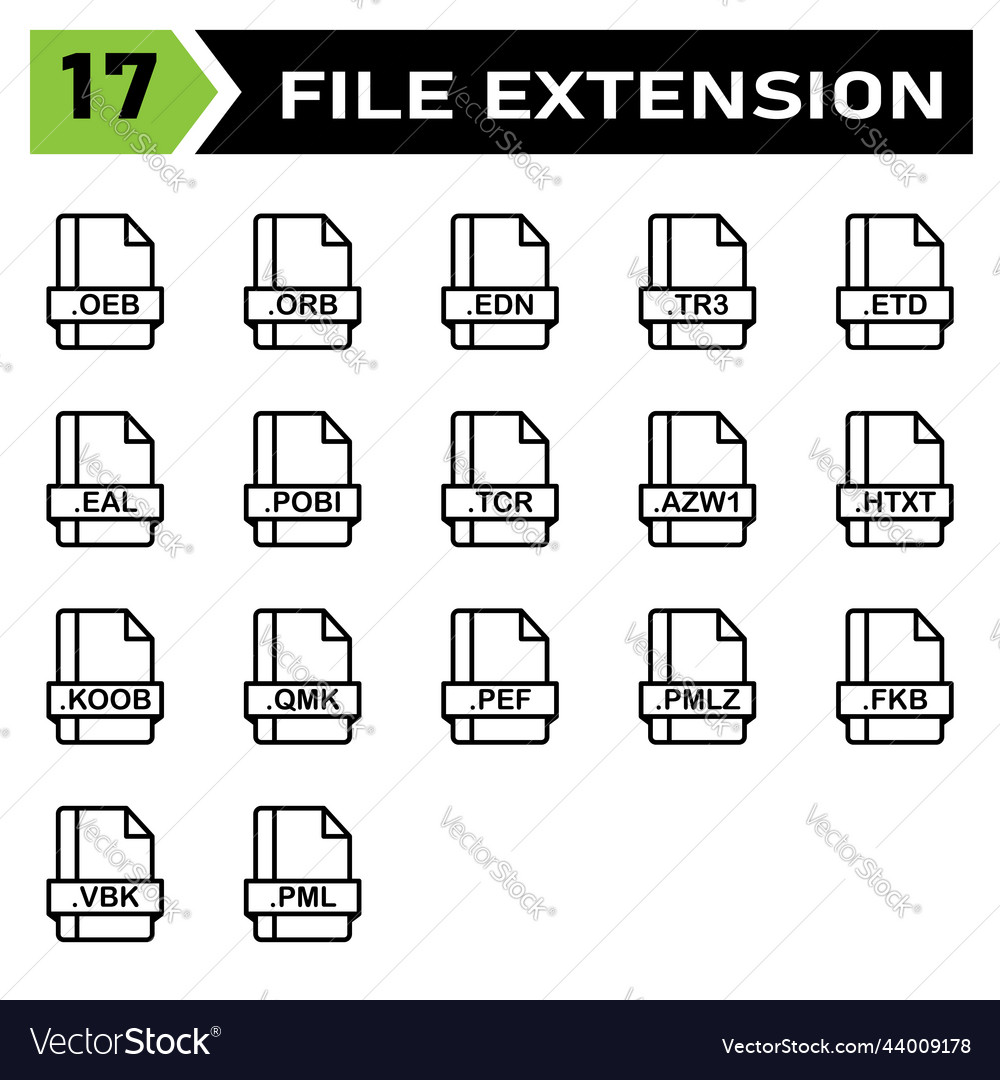 File extension icon set include oeb orb edn tr3