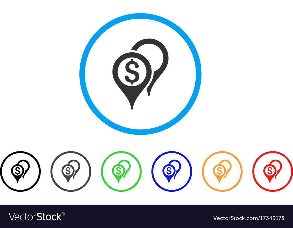 Financial map pointers rounded icon