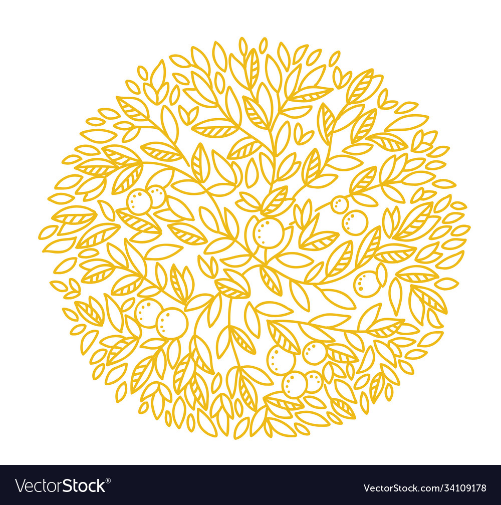 Foliage tree pattern round background leaves