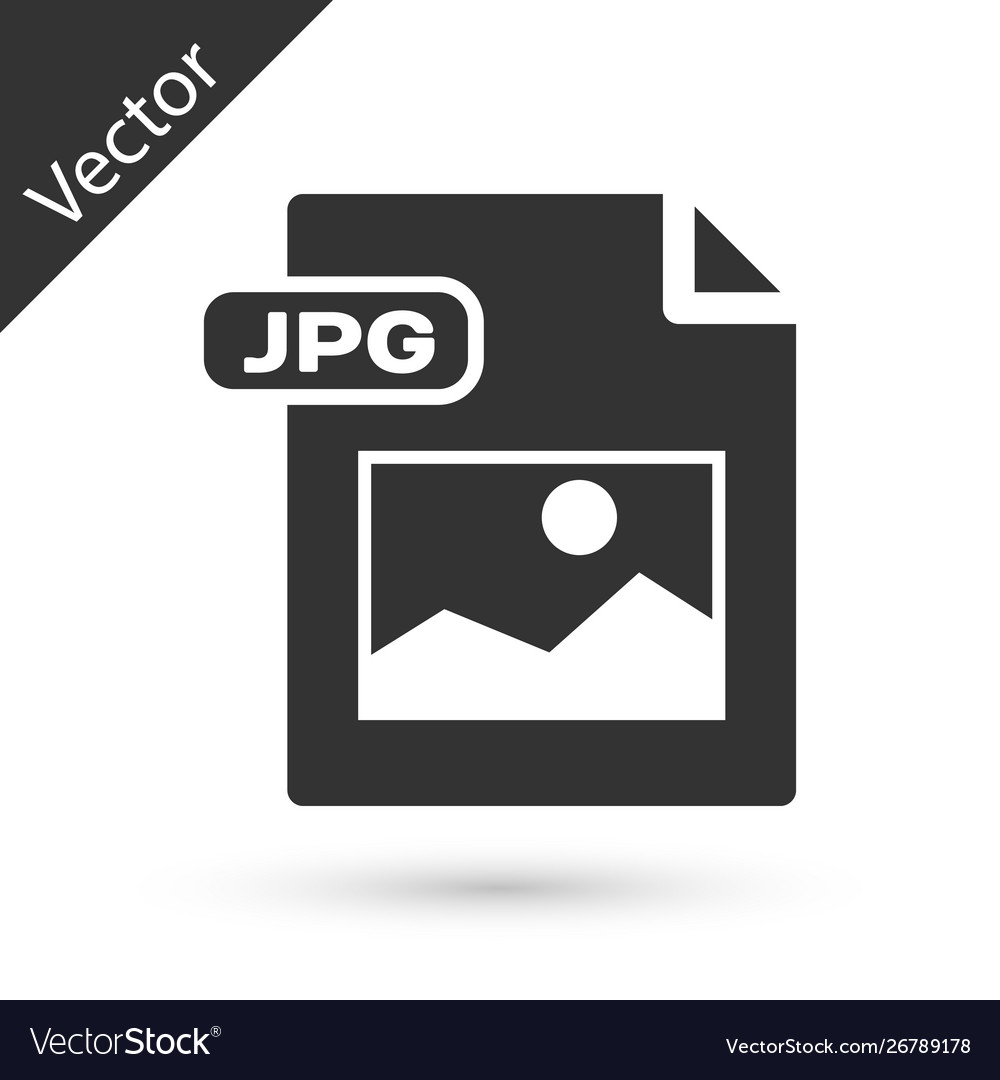 Grey jpg file document download image button icon vector image Grey jpg file document download image button icon