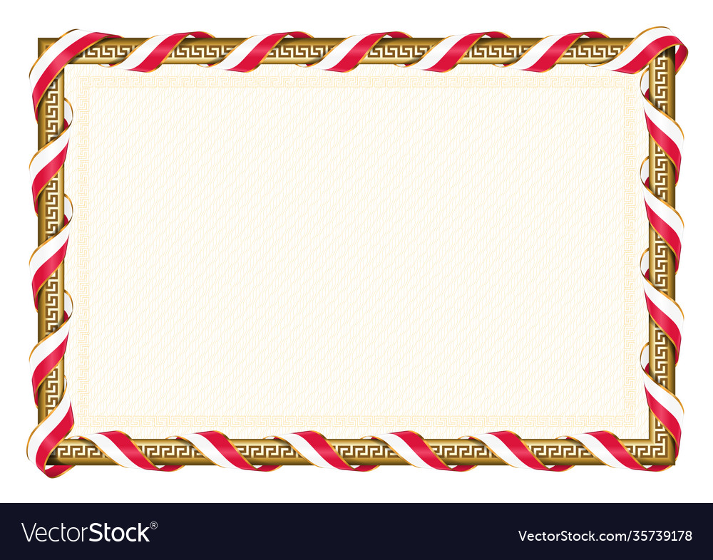Horizontal frame and border with poland flag vector image Horizontal frame and border with poland flag