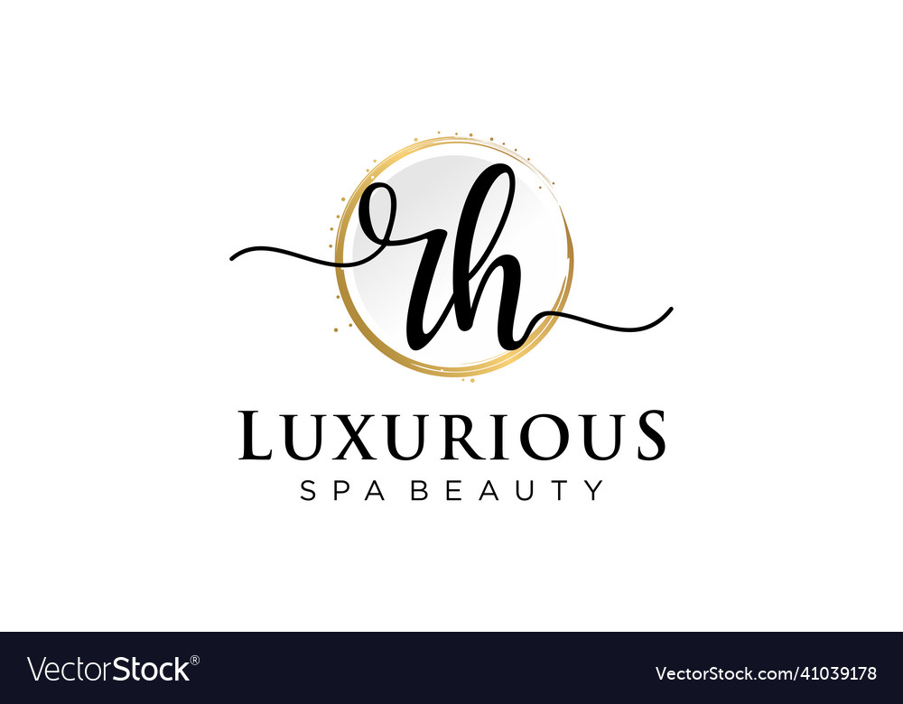 Initial rh feminine logo usable Royalty Free Vector Image