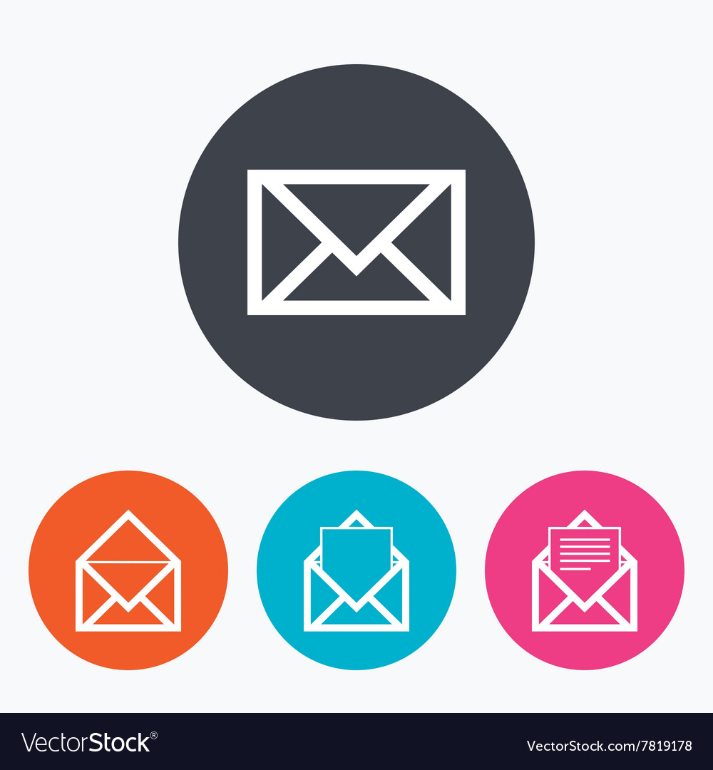 Mail envelope icons message document symbols