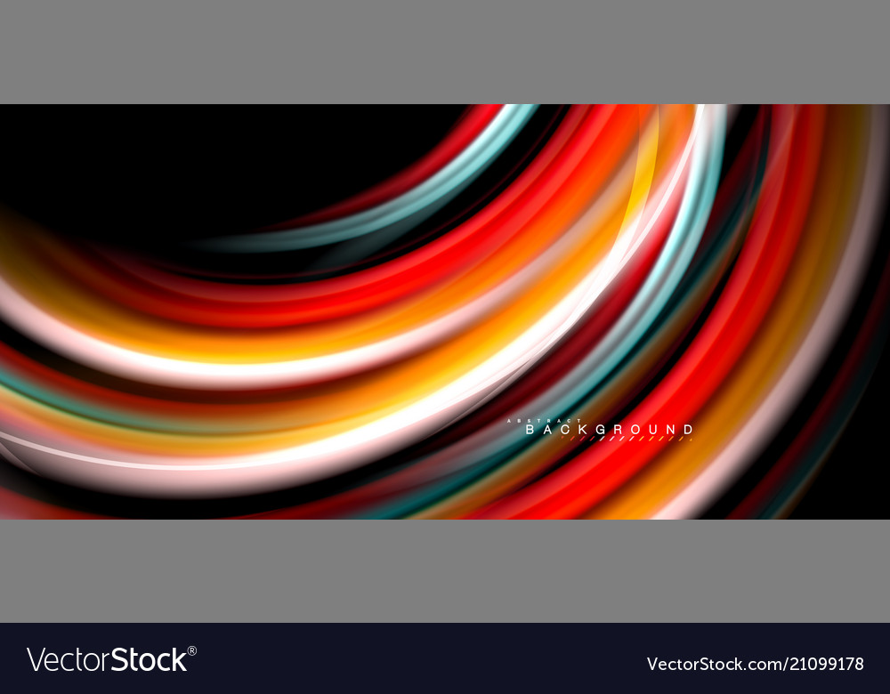 Multicolored wave lines on black background design vector image Multicolored wave lines on black background design