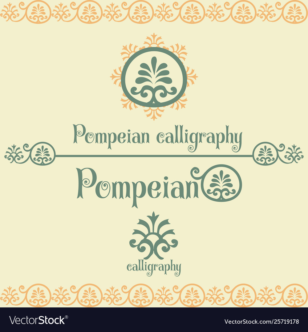 Pompeian calligraphy design elements logo